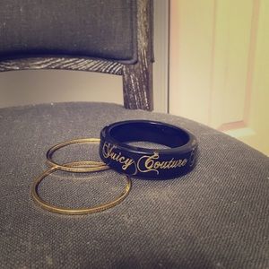 Juicy Couture black and gold bangle set
